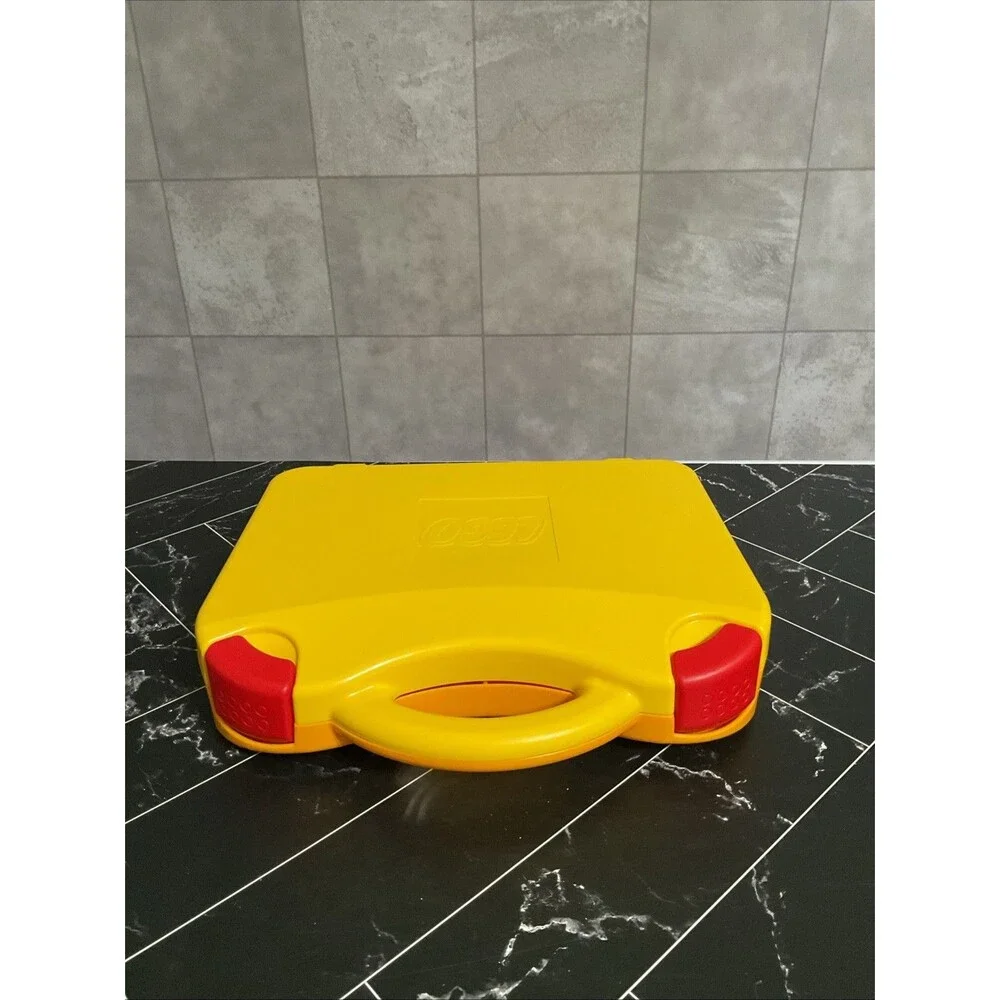 LEGO Travel Case (orange/yellow with red clips includes divider inserts)